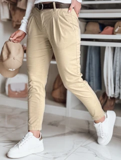 Dámske nohavice chinos s opaskom MODELA dark beige FashionStreet UY2571