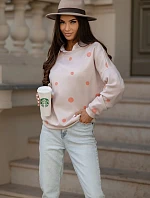 Dámska bavlnená mikina s bodkami Orange (784)