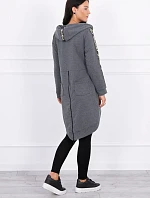 Mikina so zipsom na chrbte graphite melange