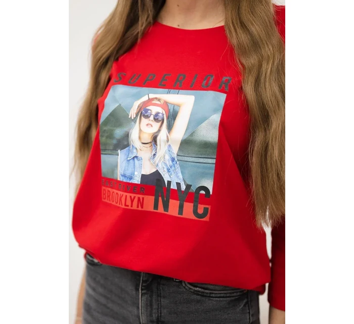 Blúzka s potlačou Superior červená