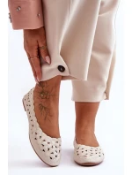 Ażurowe Błyszczące Baleriny Damskie Beżowe Visionary Ażurowe Błyszczące Baleriny Damskie Beżowe Visionary