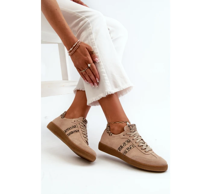 model 21665854 Semišové Nízké Dámské Tenisky Beige - Zazoo model 21665854 Semišové Nízké Dámské Tenisky Beige - Zazoo