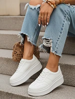 Dámske kožené tenisky ZY1376 white - Fashionstreet