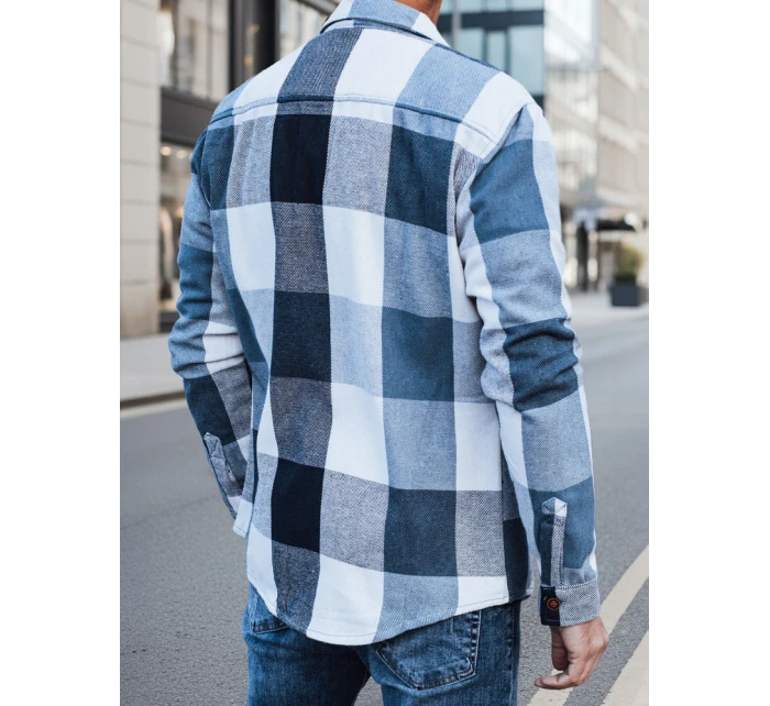 Pánská modrá kostkovaná košile model 21994100 - Dstreet