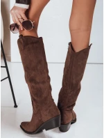 Dámské semišové hnědé kovbojské boty Dstreet model 21995226 - FashionStreet