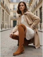 Dámské semišové boty model 21995734 v barvě camel - Dstreet Dámské semišové boty model 21995734 v barvě camel - Dstreet