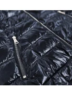 Tmavo modrá dámska vesta s kontrastnou podšívkou (B9549)