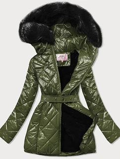 BŁYSZCZĄCA KURTKA ZIMOWA NA MISIU KHAKI model 21242523 - MHM