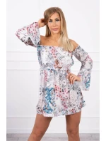 Kvetinové šaty vo farbe ecru