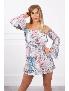 Kvetinové šaty vo farbe ecru