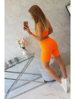Súprava s nohavicami s vysokým pásom oranžová neónová