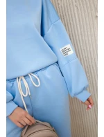 Súprava tepláky + nohavice maslová látka modrá