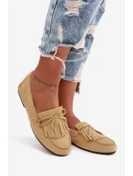 Dámské mokasíny s třásněmi Žluté model 21915094 - Boto