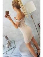 Španielske šaty s volánikmi béžovej Španielske šaty s volánikmi béžovej