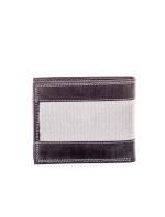 Čierna kožená peňaženka pre mužov s textilným modulom