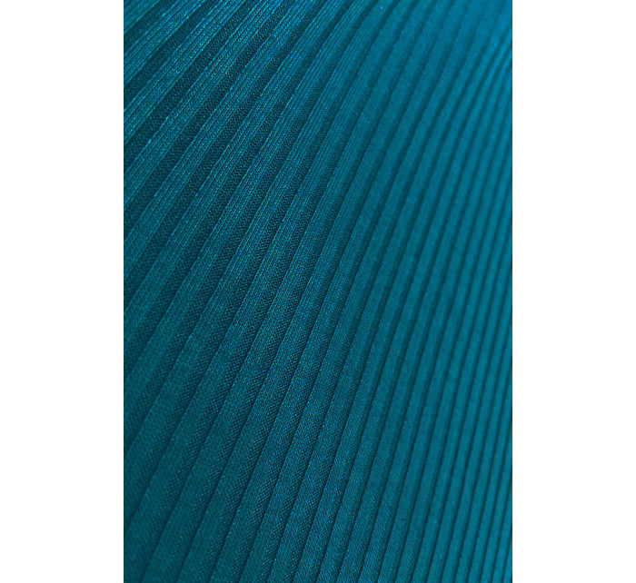Dámské žebrované šaty v mořské barvě se stahovacími lemy na rukávech model 17913674 - numoco