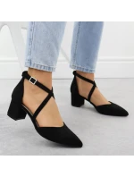 Dámské černé sandály na jehlovém podpatku Sergio model 21905051 - LEONE