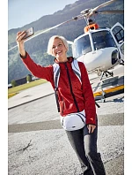 Daiber JN 588 Dámska pletená fleecová bunda s kapucňou 02.0588 červená melírovaná/čierna Daiber JN 588 Dámska pletená fleecová bunda s kapucňou 02.0588 červená melírovaná/čierna