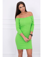 Pruhované priliehavé šaty svetlo zelené
