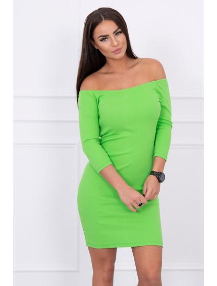 Pruhované priliehavé šaty svetlo zelené