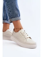 Dámské kožené sportovní tenisky Bílé model 21647542 - SERGIO LEONE