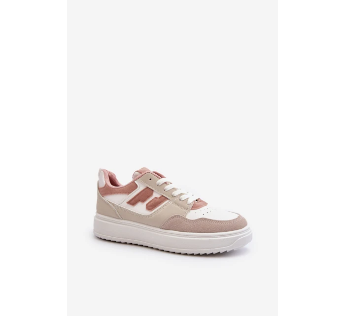 Damskie Niskie Sneakersy Beżowe Regines