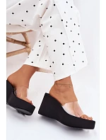 Dámské sandály na platformě s páskem Černé model 22107268 - Boto