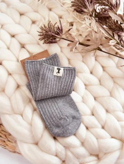 Dámske rebrované ponožky bez tlaku Light Grey