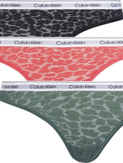 Dámske nohavičky BIKINI 3PK 000QD5069E GP6 čierne/zelené/ružové - Calvin Klein