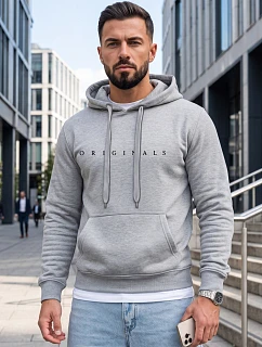 Pánská mikina s kapucí a potiskem ORIGINALS, světle šedá, FashionStreet NX5151BX