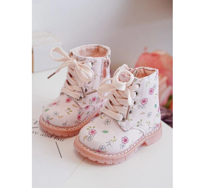Ocieplane Botki Dziecięce Na Suwak Różowe Dolida Ocieplane Botki Dziecięce Na Suwak Różowe Dolida