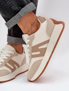 Buty Sportowe Damskie Na Platformie Beżowe Emidi
