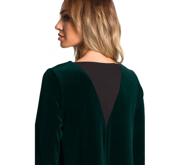 model 15107473 Sametové šaty uvolněného střihu černé - Moe model 15107473 Sametové šaty uvolněného střihu černé - Moe