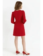 model 20589707 Trapézové šaty červené - Makover