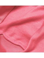 Růžová dámská tepláková mikina se stahovacími lemy model 16150352 - J.STYLE Růžová dámská tepláková mikina se stahovacími lemy model 16150352 - J.STYLE