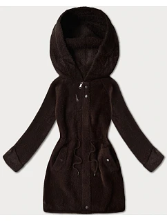 Čokoládová alpaková bunda s kapucňou (W214#)