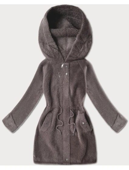 Čokoládová bunda z alpaky s kapucňou (W214#) Čokoládová bunda z alpaky s kapucňou (W214#)