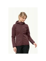 Dámska prechodná bunda s kapucňou Jack Wolfskin Windhain Hoody W softshell červená (1307481_2866)