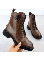 Dámské hnědé kožené boty model 21905409 - FILIPPO