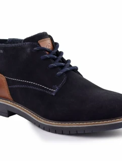 Pánské semišové kožené boty tmavě modré model 21906024 - Bugatti