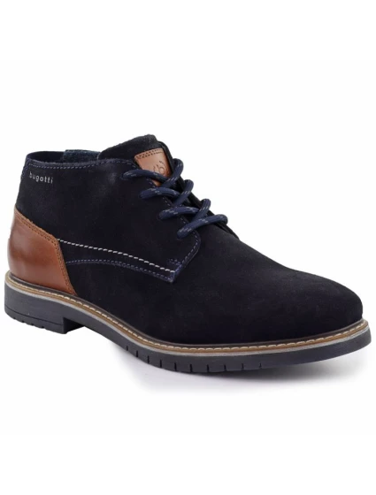 Pánské semišové kožené boty tmavě modré model 21906024 - Bugatti Pánské semišové kožené boty tmavě modré model 21906024 - Bugatti