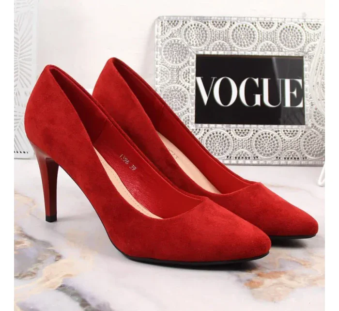 Sergio Leone W SK379K červené semišové podpätky na podpätku Sergio Leone W SK379K červené semišové podpätky na podpätku