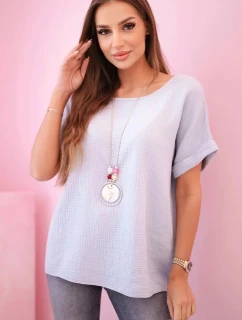 Mušelínová halenka s náhrdelníkem fuchsie