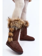 Damskie Botki Śniegowce Ocieplane Zamszowe Brązowe Balvin Damskie Botki Śniegowce Ocieplane Zamszowe Brązowe Balvin