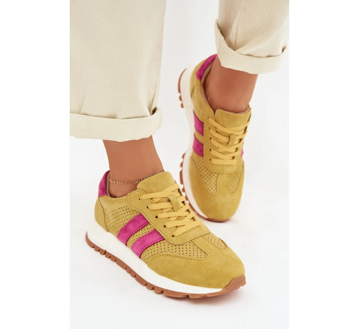 Dámské tenisky z pravé nubukové kůže žluté Marceline Dámské tenisky z pravé nubukové kůže žluté Marceline