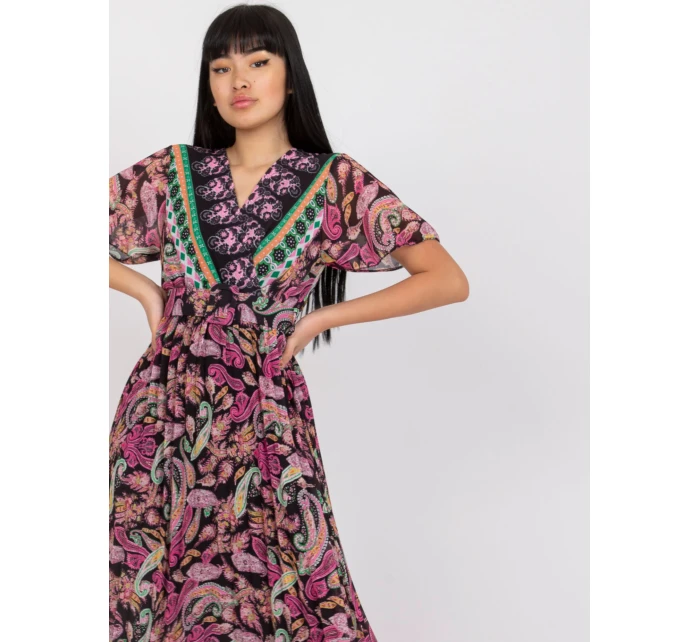 Šaty DHJ SK 11331 3.61 čierna a ružová