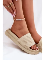 Dámske papuče na platforme Big Star - béžové Dámske papuče na platforme Big Star - béžové