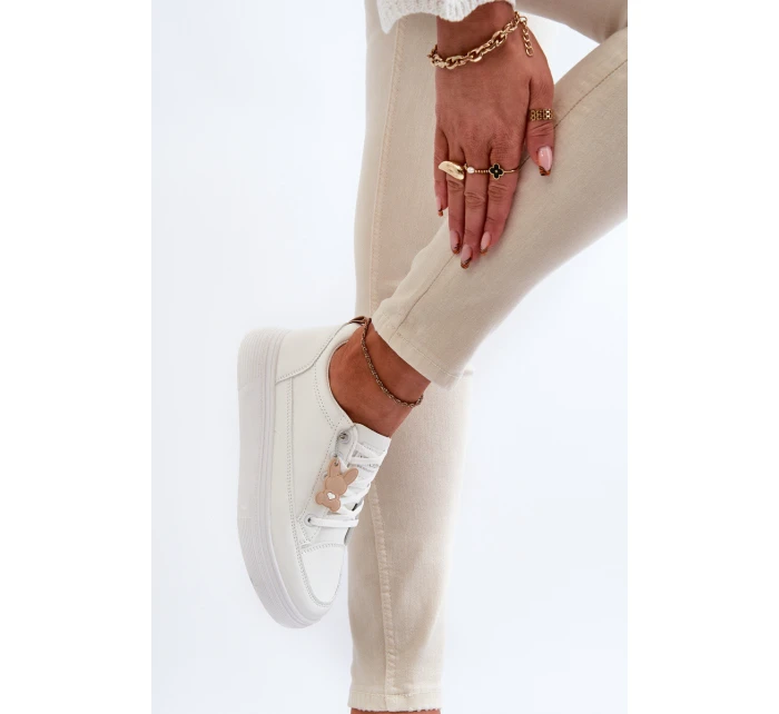 Dámské sportovní boty na platformě model 22010082 Bílá - VINCEZA