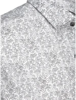 Pánska vzorovaná košeľa s krátkym rukávom svetlo šedá FashionStreet KX1055