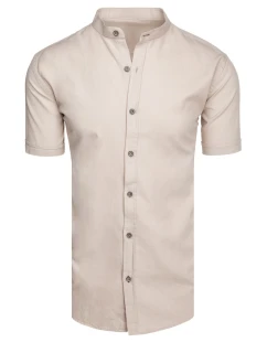 Pánská béžová košile s krátkým rukávem Dstreet model 21989613 - FashionStreet